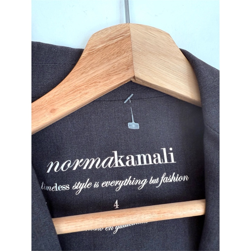 Set Norma Kamali Emma Blazer and Skirt Set in Charcoal Grey - Picture 6 of 10